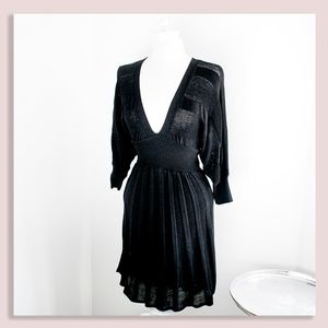 Bebe Silk Vneck Knit Dress